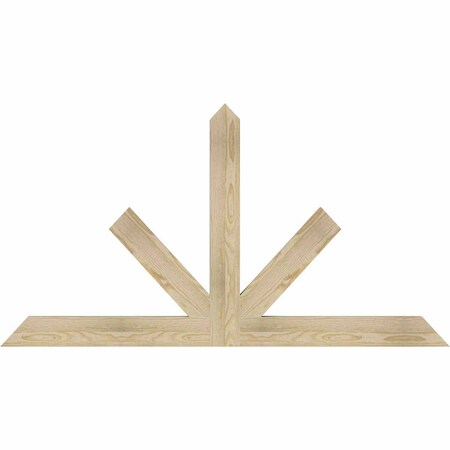 Ekena Millwork Saratoga Rough Sawn Timber Gable Bracket, Douglas Fir, 60"W x 32"H x 2"D x 4"F, 13/12 Pitch GBW060X32X0204SAR00RDF